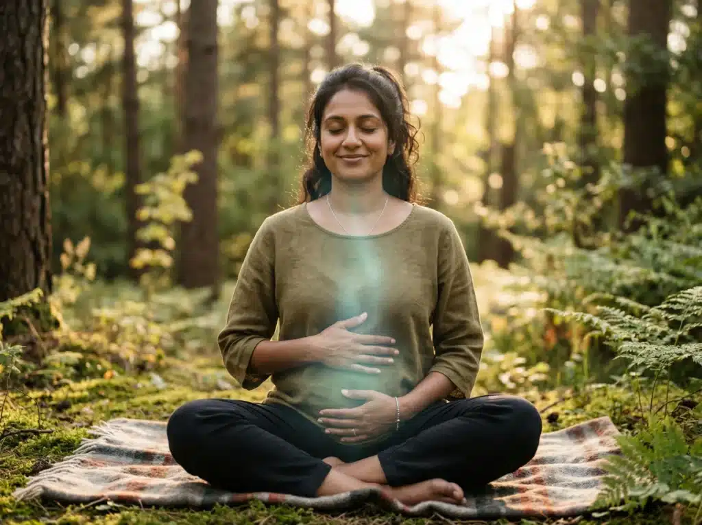 Cómo bajar el cortisol de forma natural : 7 claves científicas 7 Persona Respirando