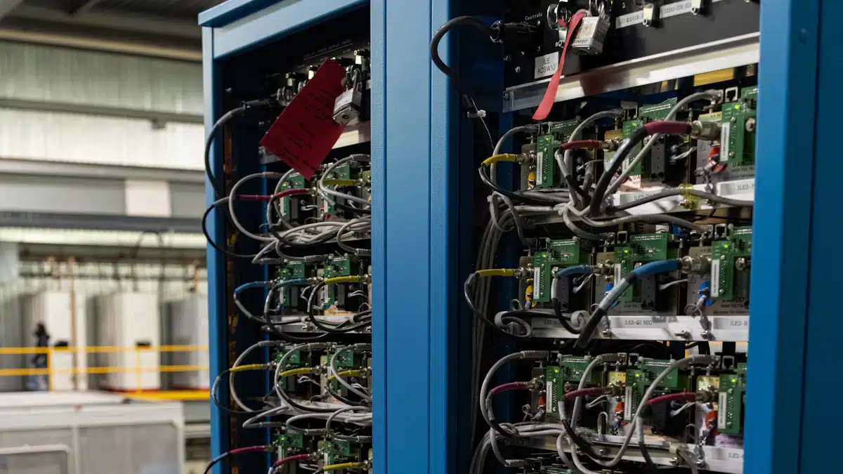 Computación en la nube: cómo funciona y qué ventajas ofrece a las empresas 2 Dos bastidores de servidores con cables en un centro de datos