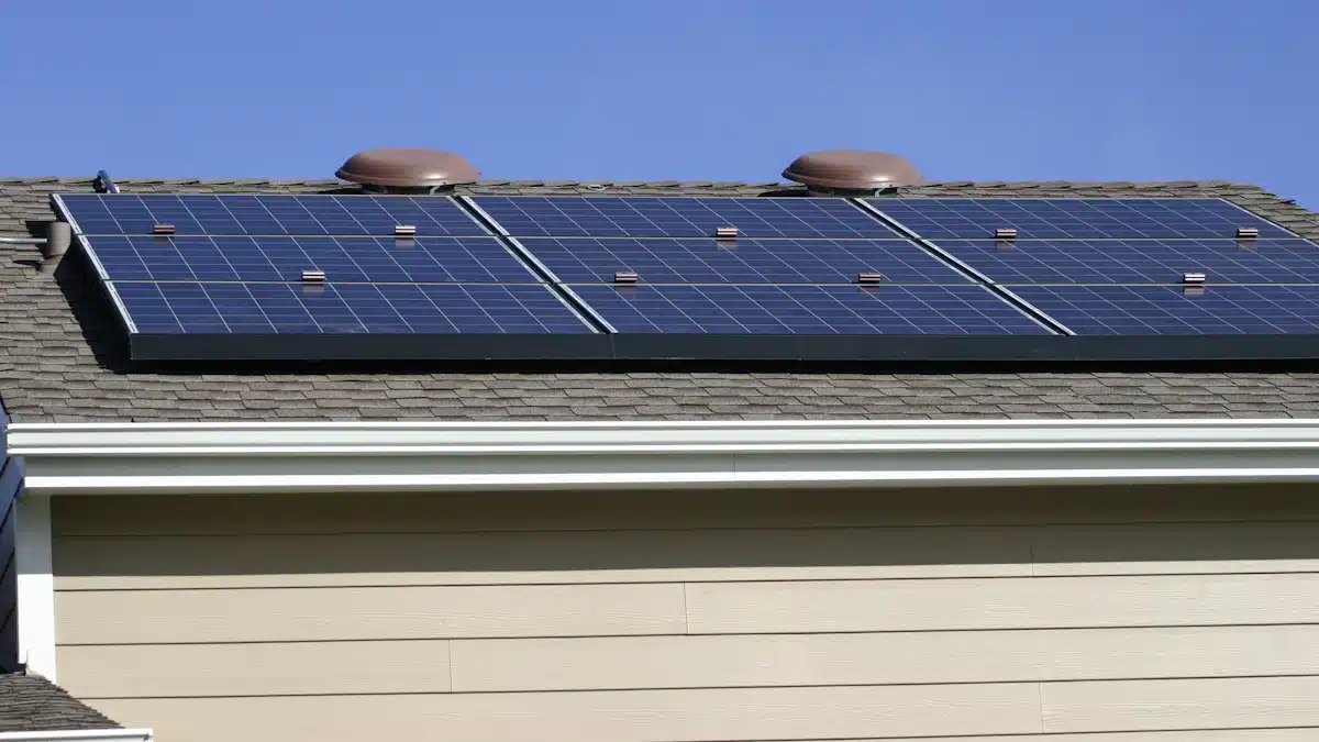Certificación energética de edificios 2026 : requisitos, proceso y oportunidades profesionales 9 Paneles solares instalados sobre el tejado de una vivienda residencial