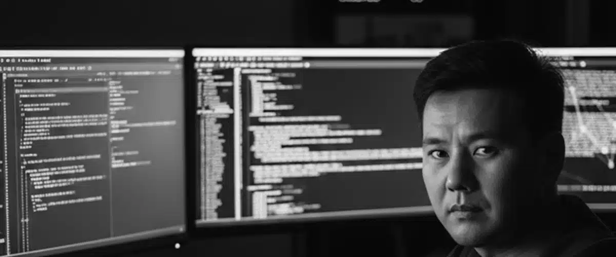 Virtualización: qué es, cómo funciona y sus ventajas para empresas 8 Profesional informático supervisando varios monitores en una estación de trabajo