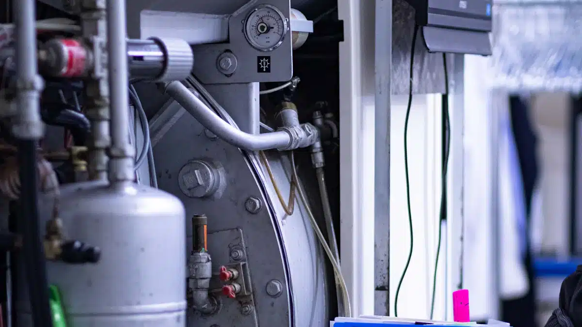 Automatización industrial: qué es y cómo conectar una fábrica 9 Técnico supervisando una máquina industrial mediante una pantalla de control
