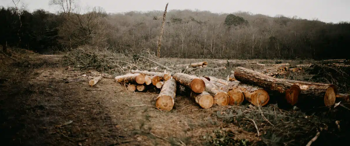 Gestión forestal y del medio natural: 7 claves para avanzar 7 Troncos apilados en el monte después de una corta forestal